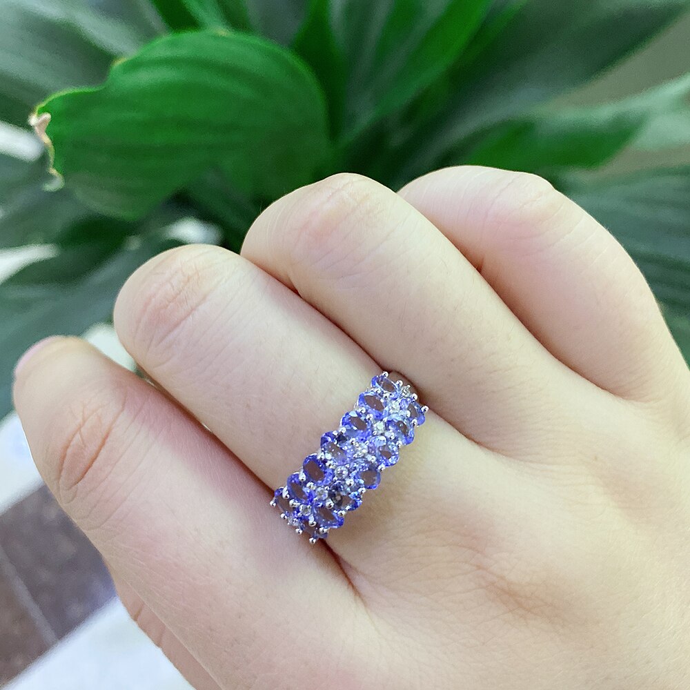 thumbnail image 2 of Tanzanite Ring 925 Sterling Silver Handmade Valentine Jewelry EM-109 2 of 6