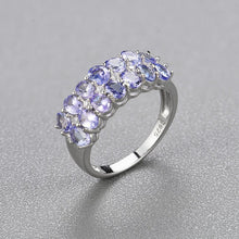 Load image into Gallery viewer, 14 Stone Genuine Tanzanite Ring set in Sterling Silver