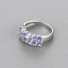 Load image into Gallery viewer, 14 Stone Genuine Tanzanite Ring set in Sterling Silver
