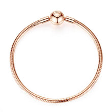 Load image into Gallery viewer, Rose Gold Snake Chain Bracelet with Round Clasp