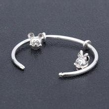 Load image into Gallery viewer, Genuine Sterling Silver Disney Character Open Bangle Bracelet