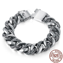 Load image into Gallery viewer, Thai Sterling Silver Link-on-Link Bracelet, Thai Sterling Silver Chain Link Bracelet, Sterling Silver Chunky Bracelet, Sterling Silver Bracelet, Men's Sterling Silver Bracelet, heavy Sterling Silver, Men's jewelry, Luxury Jewelry, Exclusive jewelry, 100sterling.com