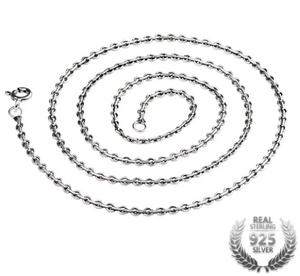 Sterling Silver Pendent Chain, 2.0mm Sterling Silver Chain, Genuine 925 Sterling Silver Chain, 100Sterling.com, Sterling Silver jewelry