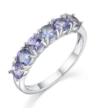 Load image into Gallery viewer, Six Stone Genuine Tanzanite Ring set in Sterling Silver
