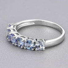 Load image into Gallery viewer, Six Stone Genuine Tanzanite Ring set in Sterling Silver