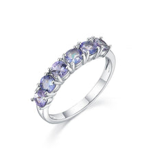 Load image into Gallery viewer, Six Stone Genuine Tanzanite Ring set in Sterling Silver
