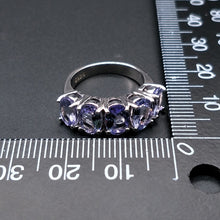 Load image into Gallery viewer, Genuine Five Stone Tanzanite Ring in a Sterling Silver Setting