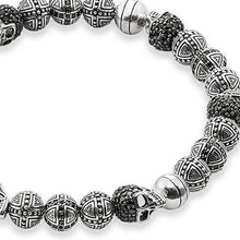 Load image into Gallery viewer, Men&#39;s CorbinOne Silver Plated Full Circle Designer Bead Bracelet