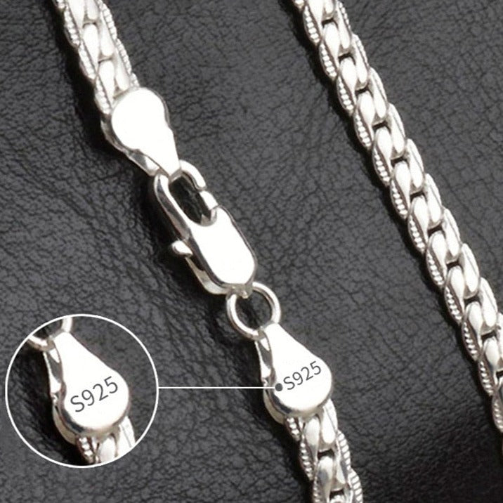 Women's Fancy 925 Sterling Silver Necklace and Bracelet Set