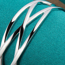 Load image into Gallery viewer, 925 Sterling Silver Interwoven Adjustable Bangle Bracelet For Women