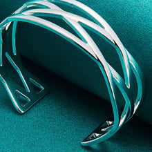 Load image into Gallery viewer, 925 Sterling Silver Interwoven Adjustable Bangle Bracelet For Women