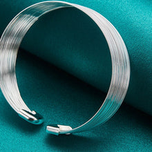 Load image into Gallery viewer, 925 Sterling Silver Multi-Wire Adjustable Cuff Bangle 100Sterling.com