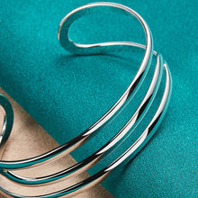 Load image into Gallery viewer, 925 Sterling Silver Contemporary Adjustable Bangle Bracelet