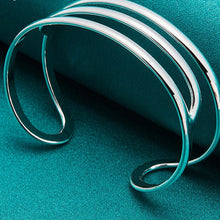 Load image into Gallery viewer, 925 Sterling Silver Contemporary Adjustable Bangle Bracelet
