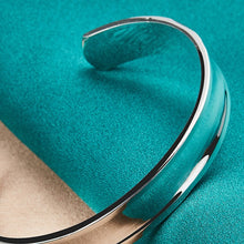 Load image into Gallery viewer, 925 Sterling Silver 12mm Adjustable Concave Band Bracelet 100Sterling.com