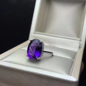 Arabella 5 Carat Natural Amethyst and Sterling Silver Ring, Amethyst Ring, February Birthday gift, February Birthstone, February Birthstone Ring, Amethyst Birthstone Ring, Birthstone Ring, Amethyst Jewelry, Amethyst and Sterling Silver Ring, Amethyst and Sterling Silver jewlery, 5 Carat Gemstone, 5 Carat Amethyst Gemstone, 100Sterling.com