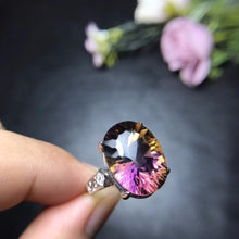 Load image into Gallery viewer, Sterling Silver Ametrine Gemstone Ring, 8 carat Ametrine Ring, 8 carat ring, 8 carat gemstone, Sterling Silver Jewelry, Ametrine, Cocktail Ring, Sterling Silver Cocktail Ring, Luxury Ring, 100Sterling.com, 