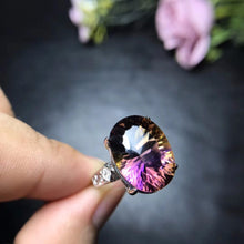 Load image into Gallery viewer, Sterling Silver Ametrine Gemstone Ring, 8 carat Ametrine Ring, 8 carat ring, 8 carat gemstone, Sterling Silver Jewelry, Ametrine, Cocktail Ring, Sterling Silver Cocktail Ring, Luxury Ring, 100Sterling.com,