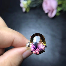 Load image into Gallery viewer, Sterling Silver Ametrine Gemstone Ring, 8 carat Ametrine Ring, 8 carat ring, 8 carat gemstone, Sterling Silver Jewelry, Ametrine, Cocktail Ring, Sterling Silver Cocktail Ring, Luxury Ring, 100Sterling.com,