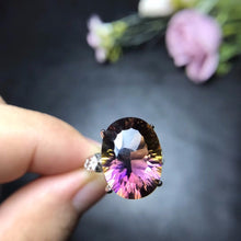 Load image into Gallery viewer, Sterling Silver Ametrine Gemstone Ring, 8 carat Ametrine Ring, 8 carat ring, 8 carat gemstone, Sterling Silver Jewelry, Ametrine, Cocktail Ring, Sterling Silver Cocktail Ring, Luxury Ring, 100Sterling.com,