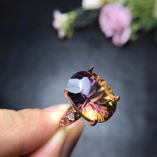 Load image into Gallery viewer, Sterling Silver Ametrine Gemstone Ring, 8 carat Ametrine Ring, 8 carat ring, 8 carat gemstone, Sterling Silver Jewelry, Ametrine, Cocktail Ring, Sterling Silver Cocktail Ring, Luxury Ring, 100Sterling.com,