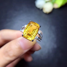 Load image into Gallery viewer, Sterling Silver Natural 8 Carat Citrine Gemstone Stone Ring
