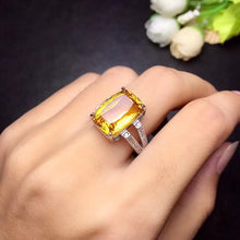 Load image into Gallery viewer, Sterling Silver Natural 8 Carat Citrine Gemstone Stone Ring