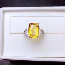 Load image into Gallery viewer, Sterling Silver Natural 8 Carat Citrine Gemstone Stone Ring