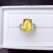 Load image into Gallery viewer, Sterling Silver Natural 8 Carat Citrine Gemstone Stone Ring