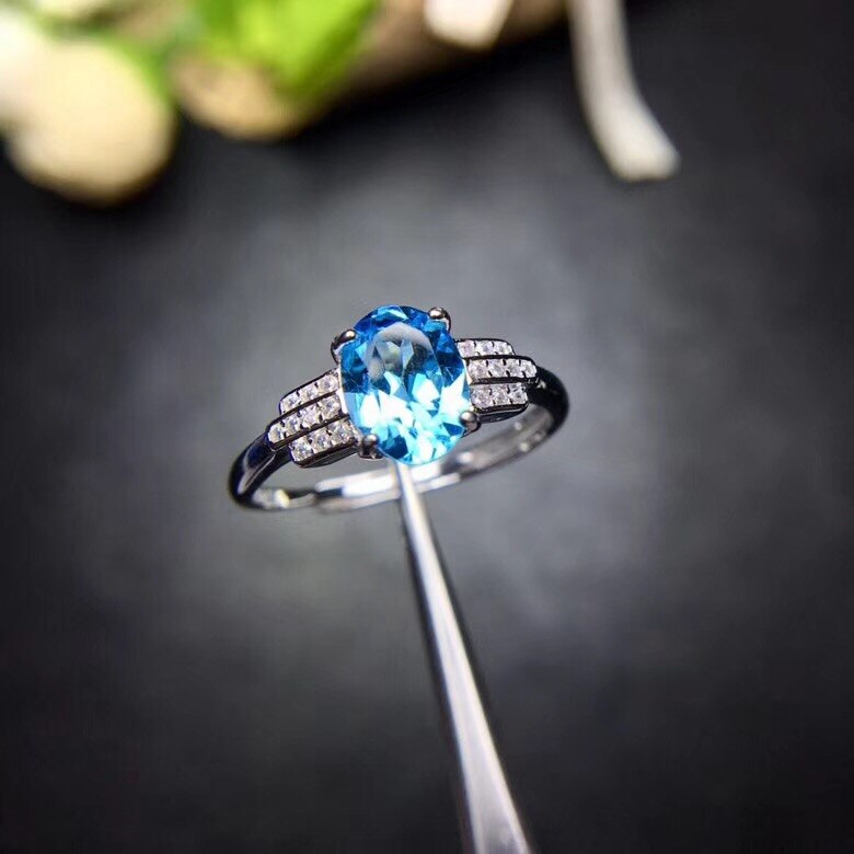 Bethany 1.86 Carat Natural Blue Topaz & Cubic Zirconia Sterling