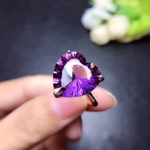 Load image into Gallery viewer, Ariana Heart-Shaped Amethyst and Citrine (Ametine) Sterling Silver Ring