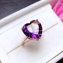 Load image into Gallery viewer, Ariana Heart-Shaped Amethyst and Citrine (Ametine) Sterling Silver Ring