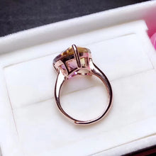 Load image into Gallery viewer, Ariana Heart-Shaped Amethyst and Citrine (Ametine) Sterling Silver Ring