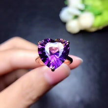 Load image into Gallery viewer, Ariana Heart-Shaped Amethyst and Citrine (Ametine) Sterling Silver Ring