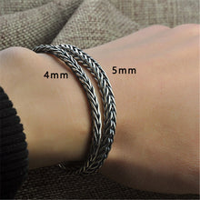 Load image into Gallery viewer, Vintage Look Thai Silver Braided Weave Bracelet, Sterling Silver Bracelet, Women's Sterling Silver Bracelet, Men's Sterling Silver Bracelet, Thai Sterling Silver Bracelet, Unique Sterling Silver jewelry, Sterling Silver Gifts, 100sterling.com