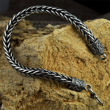 Load image into Gallery viewer, Vintage Look Thai Silver Braided Weave Bracelet, Sterling Silver Bracelet, Women's Sterling Silver Bracelet, Men's Sterling Silver Bracelet, Thai Sterling Silver Bracelet, Unique Sterling Silver jewelry, Sterling Silver Gifts, 100sterling.com