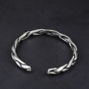 Braided Twist Sterling Silver Open Bangle Bracelet, Sterling Silver bracelet, Sterling Silver Jewelry, Silver jewelry, Silver, Bangle Bracelet, Unisex, 100Sterling.com