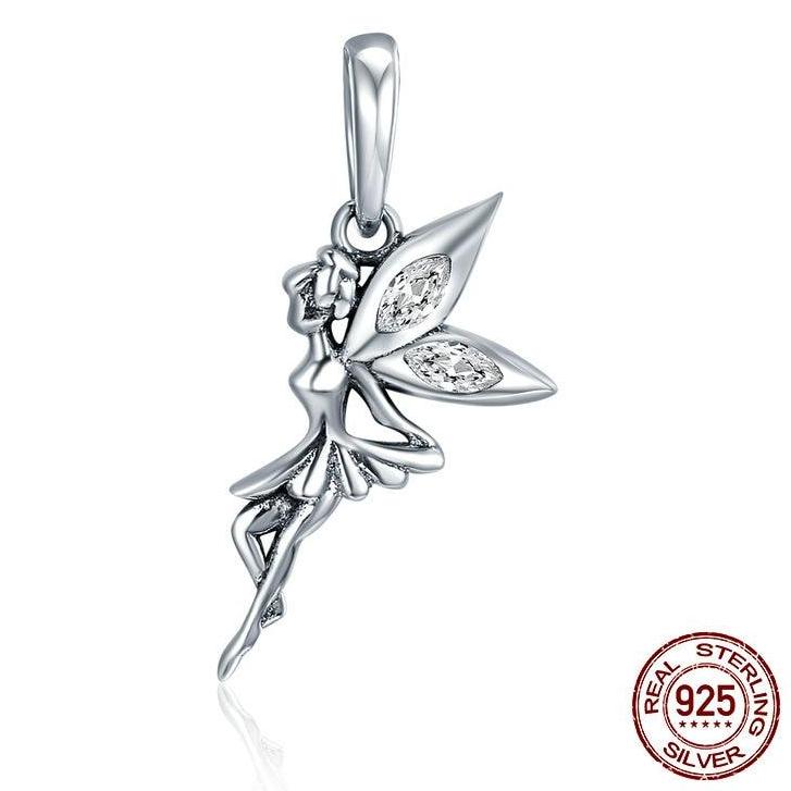 100% 925 Sterling Silver Magic Witch Pendant Charm Jewelry Without Chain