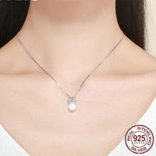 Load image into Gallery viewer, Sterling Silver Princess Crown Pearl Necklace