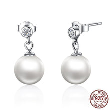 Load image into Gallery viewer, Sterling Silver Freshwater Pearl Drop Earrings