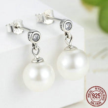 Load image into Gallery viewer, Sterling Silver Freshwater Pearl Drop Earrings