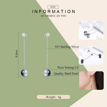 Load image into Gallery viewer, Sterling Silver Black & White Pearl Drop Earrings