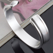 Load image into Gallery viewer, 925 Sterling Silver Wide Open Cuff Bracelet For Women or Men