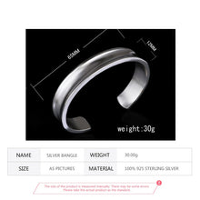 Load image into Gallery viewer, 925 Sterling Silver Wide Open Cuff Bracelet For Women or Men