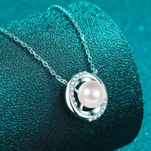Load image into Gallery viewer, 925 Sterling Silver Pearl & Moissanite Pendant Necklace
