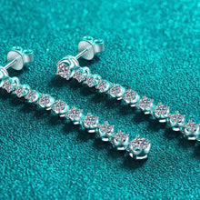 Load image into Gallery viewer, 925 Sterling Silver 1.18 Carat Moissanite Long Earrings