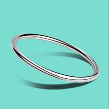 Load image into Gallery viewer, Genuine 925 Sterling Silver Hoop 4mm Bangle Bracelet from 100Sterling.com