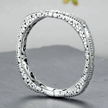 Load image into Gallery viewer, Ornate S925 Sterling Silver Squared Hollow Design Bracelet. Buy at 100Sterling.com.