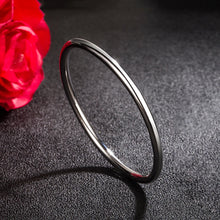 Load image into Gallery viewer, Genuine 925 Sterling Silver Single Hoop 4mm Bangle Bracelet from 100Sterling.com