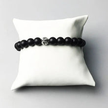 Load image into Gallery viewer, Black Obsidian Karma Bracelets with 925 Sterling Silver Cross Beads. Buy at 100Sterling.com.